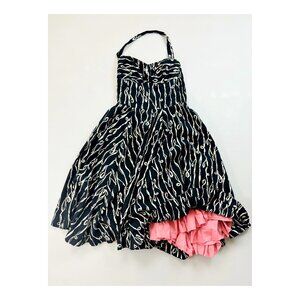 GIRLS FROM SAVOY Cerys Halter Midi Pin Up Dress SZ 0 Anthro Taylor Swift Black